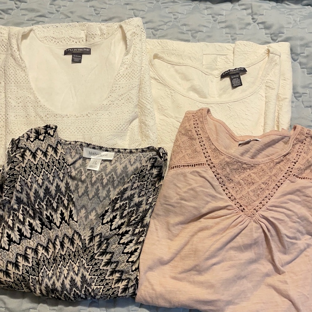Lot of small maternity items 1 dress 3 tops and 3 nursing shirts